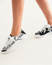 Load image into Gallery viewer, White and Black AQ Women's Faux-Leather Sneaker