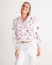 Load image into Gallery viewer, American Queendom White Women's Cropped Windbreaker