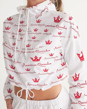 Load image into Gallery viewer, American Queendom White Women's Cropped Windbreaker
