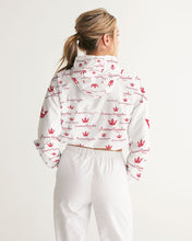 Load image into Gallery viewer, American Queendom White Women's Cropped Windbreaker
