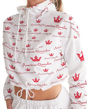 Load image into Gallery viewer, American Queendom  White Women's Cropped Windbreaker
