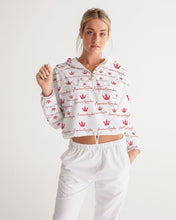 Load image into Gallery viewer, American Queendom  White Women's Cropped Windbreaker
