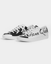 Load image into Gallery viewer, White and Black AQ Women's Faux-Leather Sneaker
